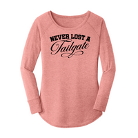 Womens X-Small Light Pink Long Sleeve Tunic Tee