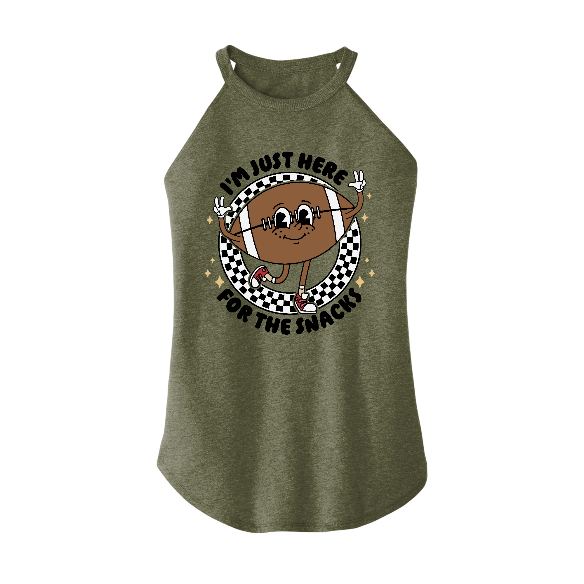 Womens X-Small Military Green Rocker Tank Top