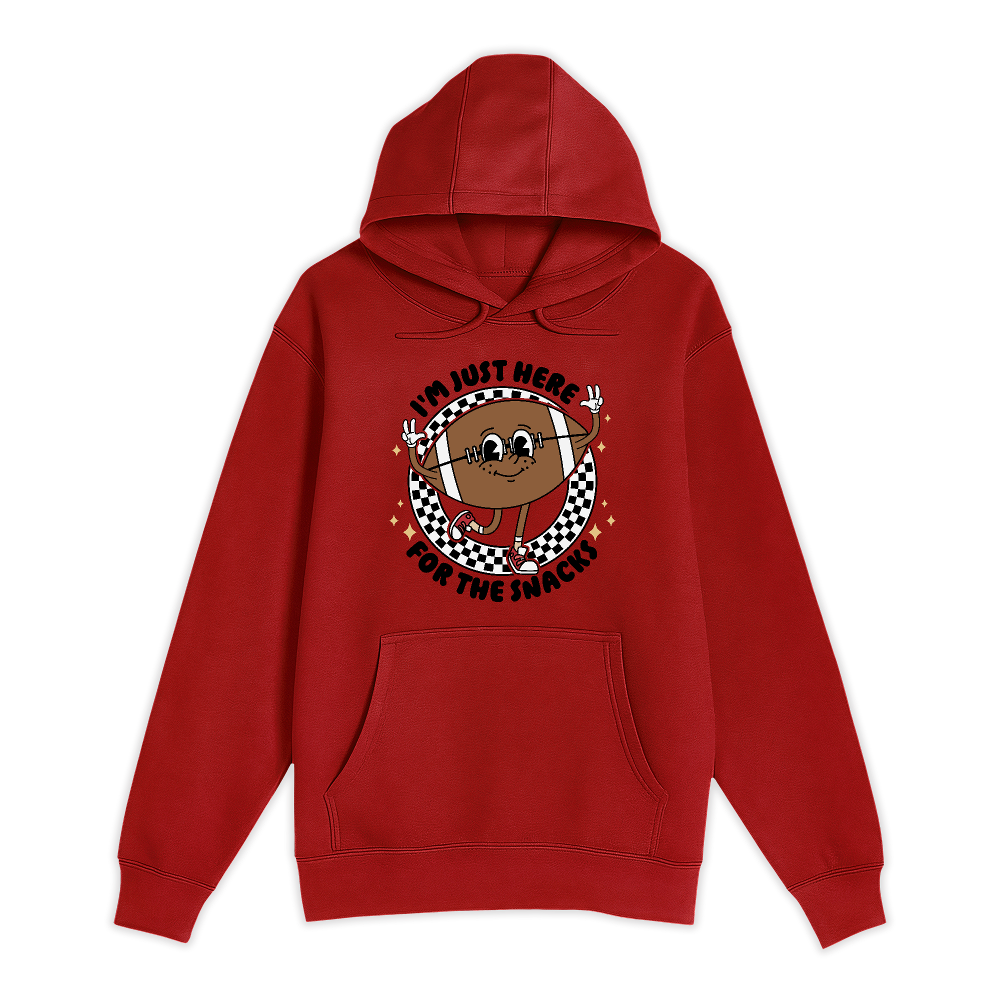 Unisex Small Red Pullover Hooded Sweatshirt