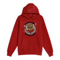 Unisex Small Red Pullover Hooded Sweatshirt