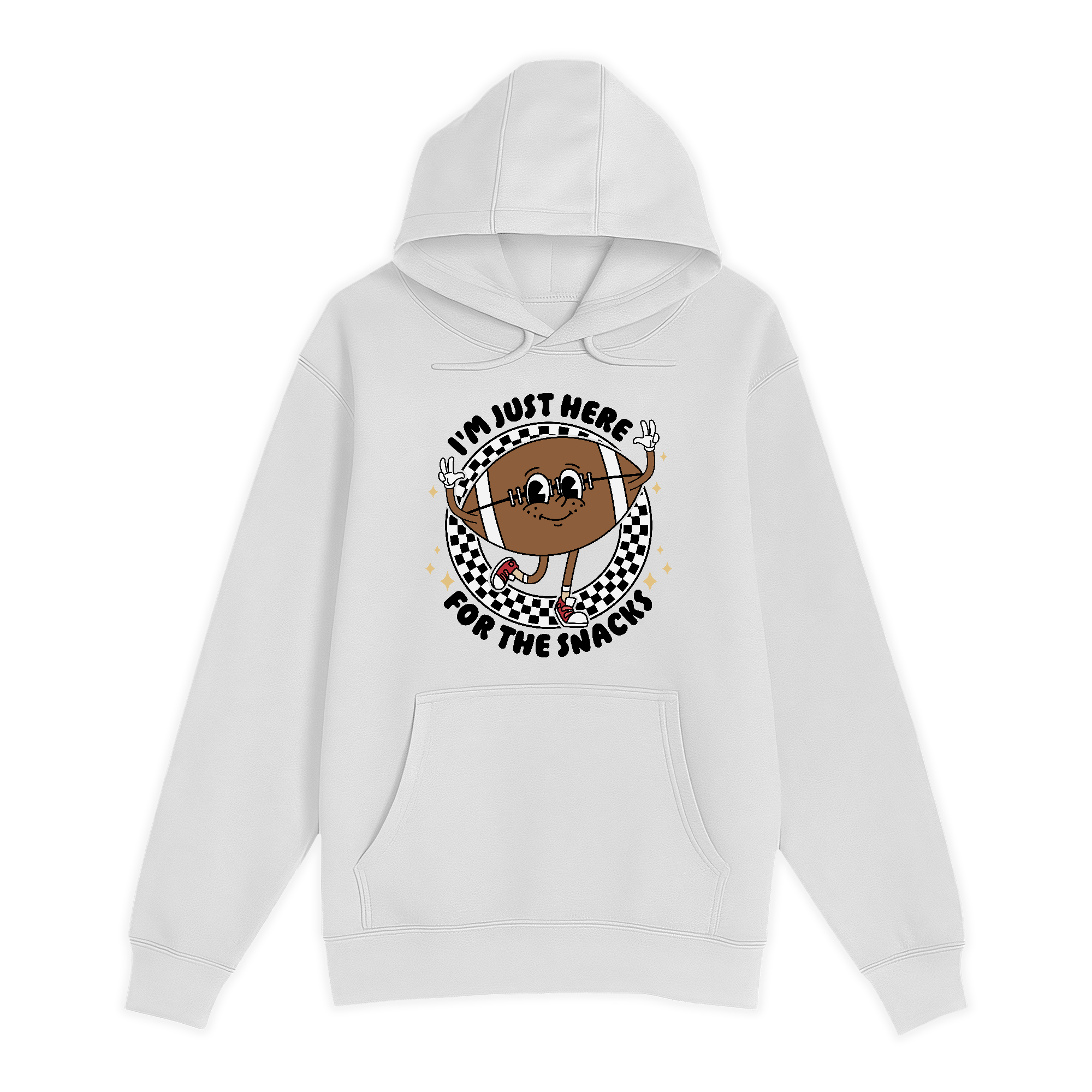 Unisex Small White Pullover Hooded Sweatshirt