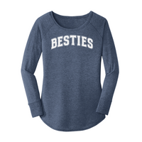 Womens X-Small Navy Heather Long Sleeve Tunic Tee