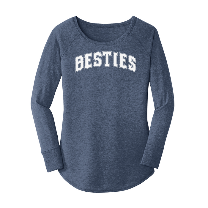 Womens X-Small Navy Heather Long Sleeve Tunic Tee