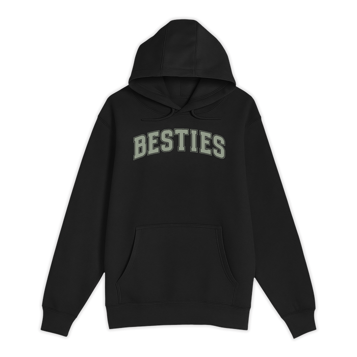 Unisex Small Black Pullover Hooded Sweatshirt