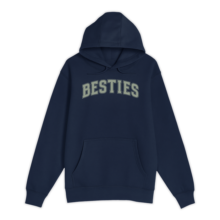 Unisex Small Navy Pullover Hooded Sweatshirt