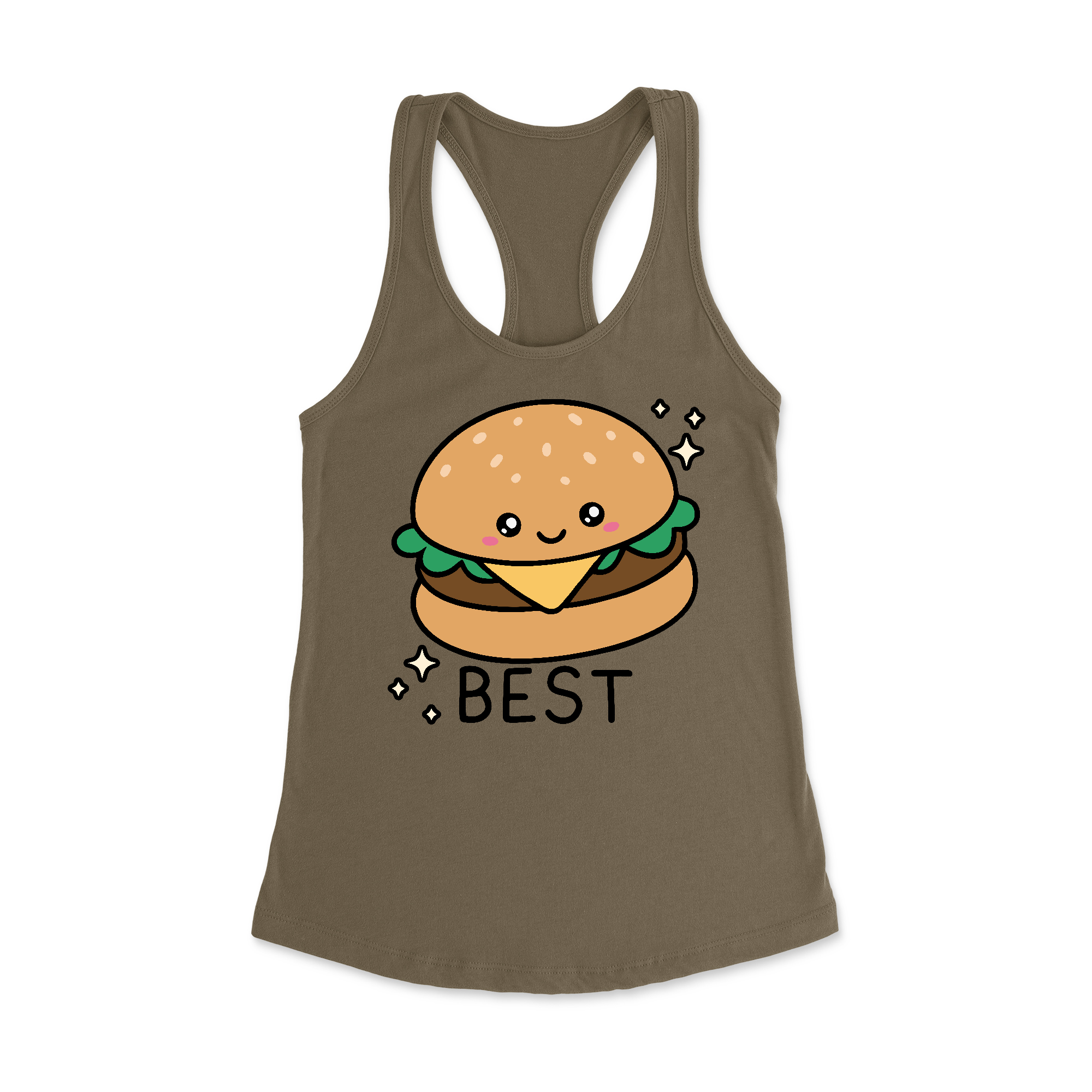 Womens X-Small Military Green Style_Tank Top