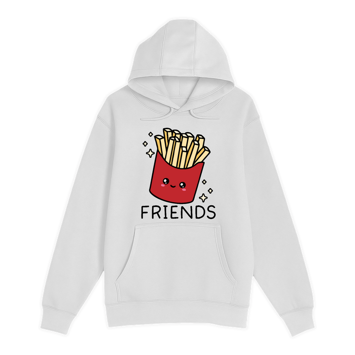 Unisex Small White Pullover Hooded Sweatshirt