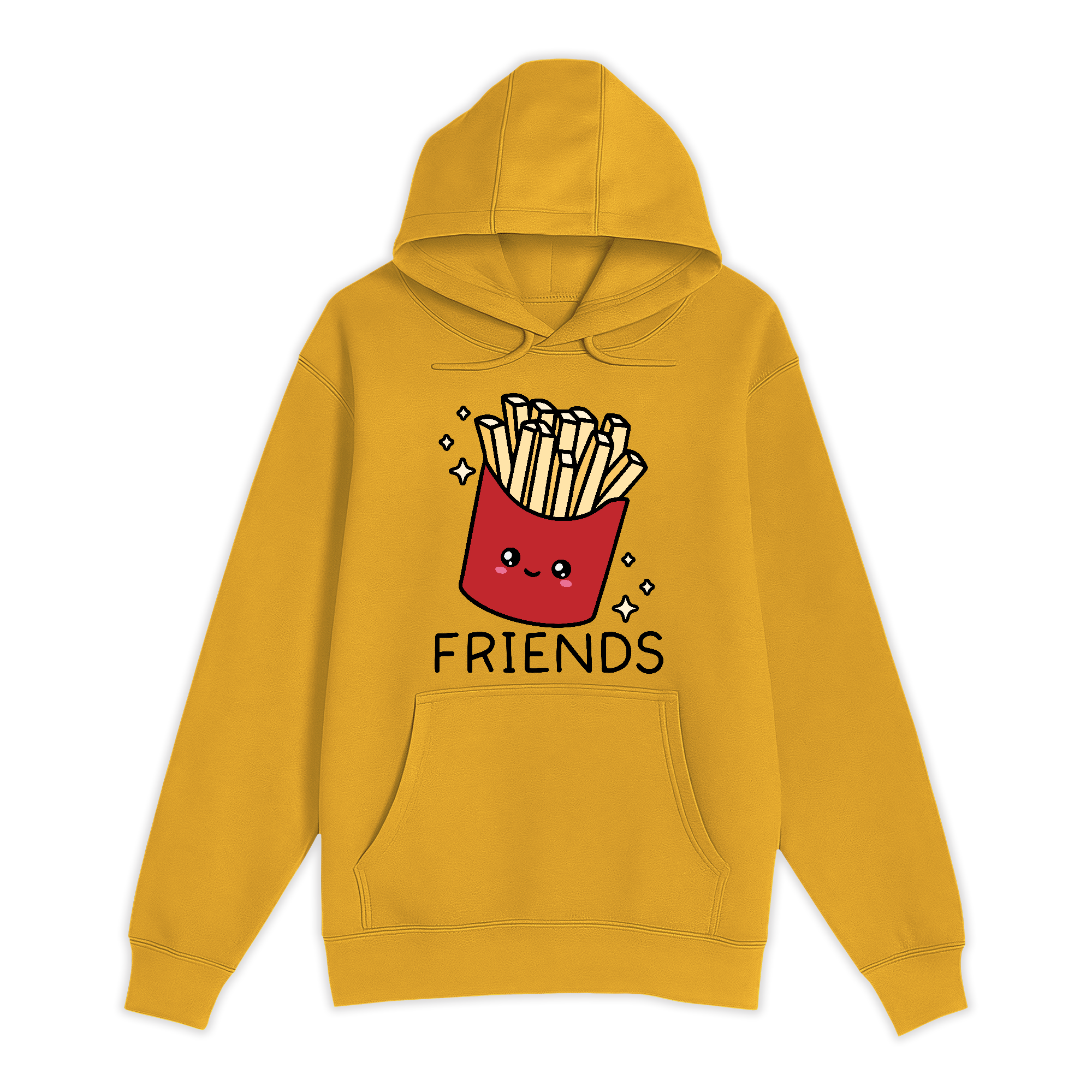 Unisex Small Yellow Pullover Hooded Sweatshirt