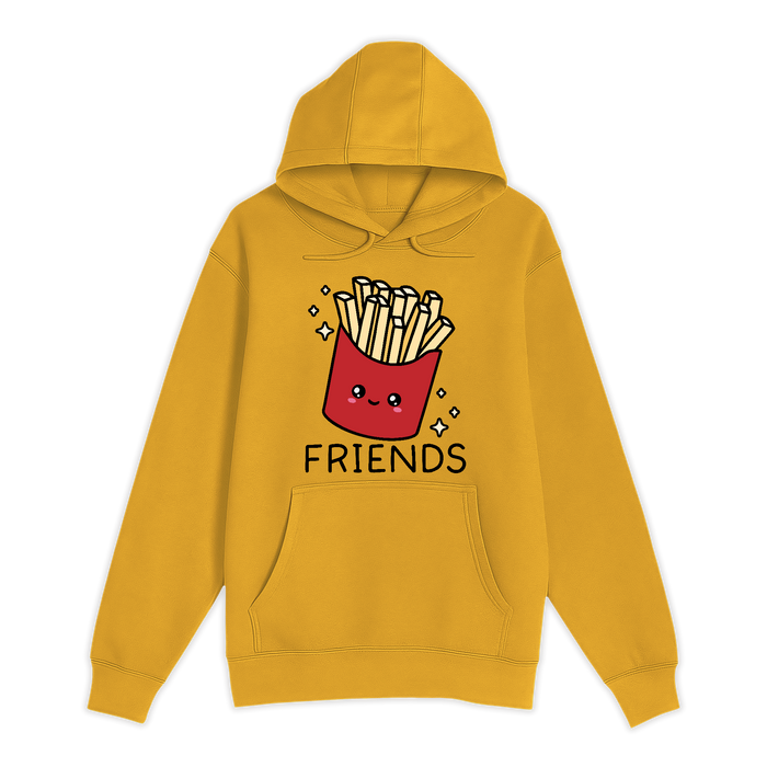 Unisex Small Yellow Pullover Hooded Sweatshirt