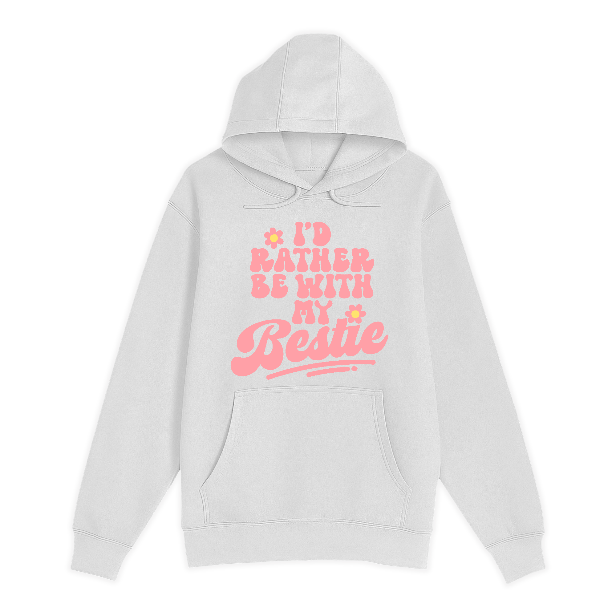 Unisex Small White Pullover Hooded Sweatshirt