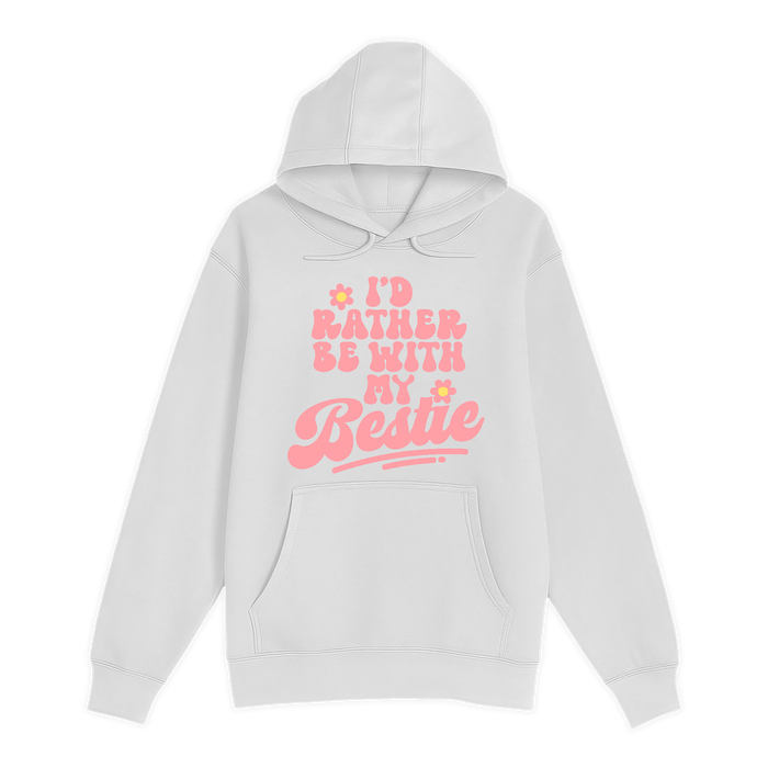 Unisex Small White Pullover Hooded Sweatshirt