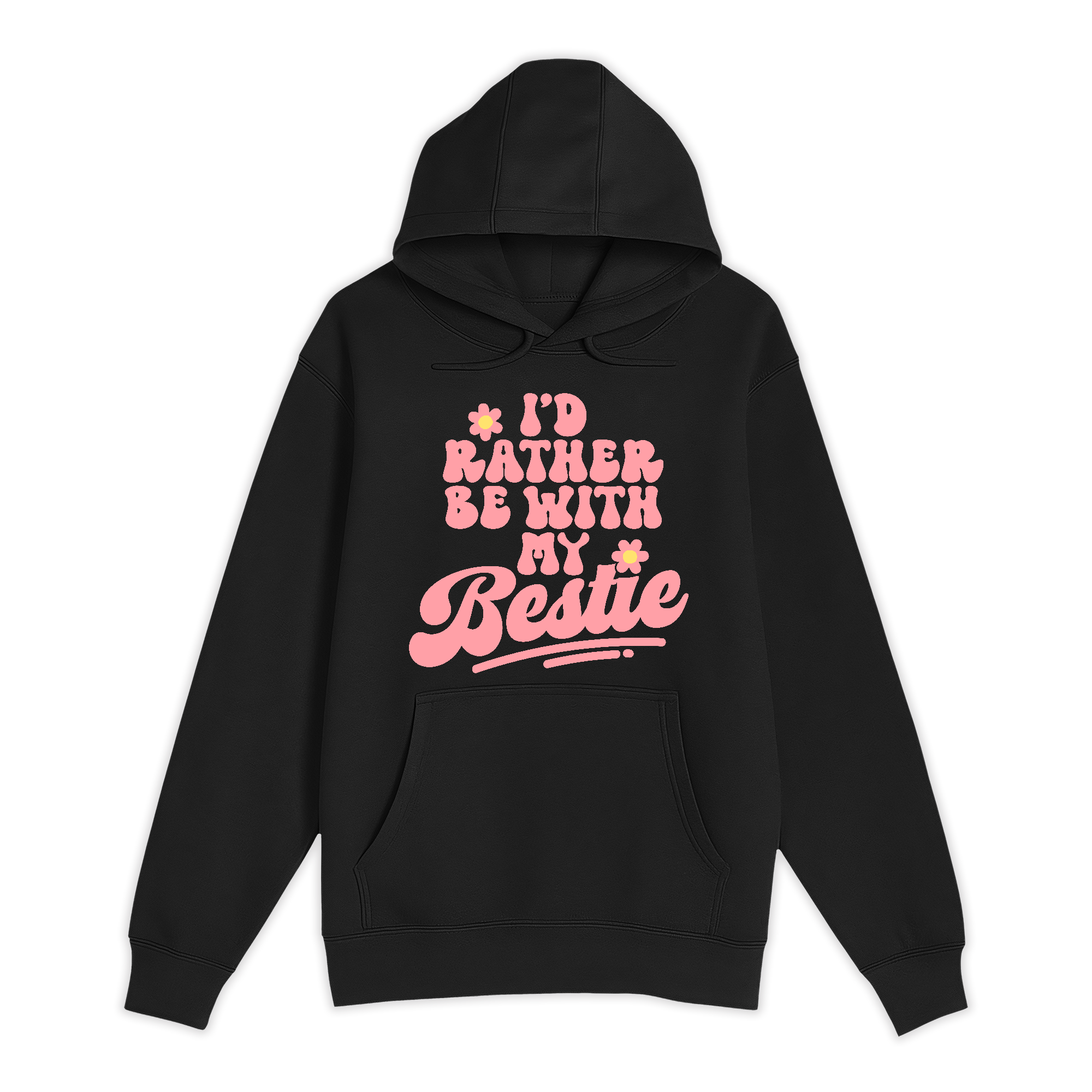 Unisex Small Black Pullover Hooded Sweatshirt