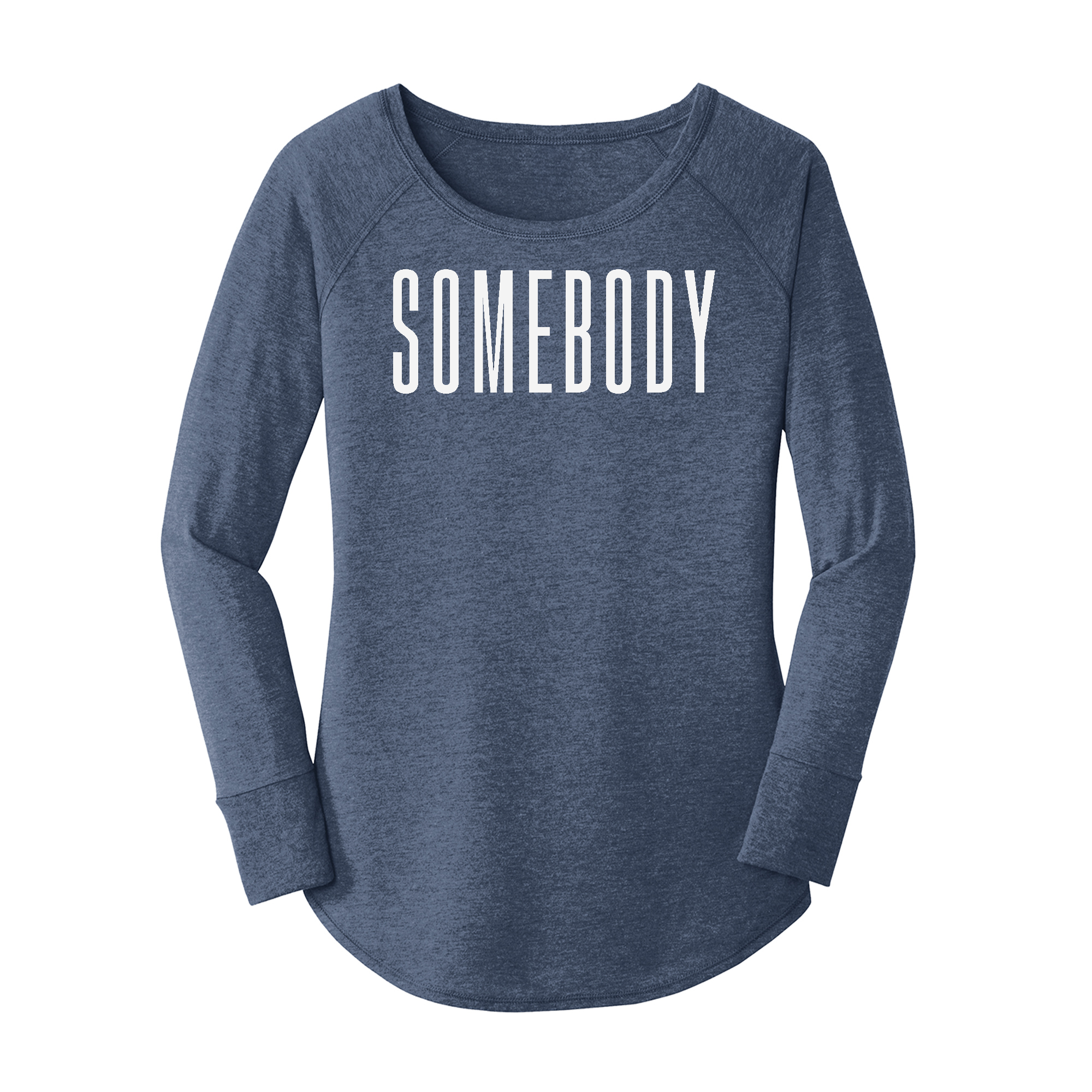 Womens X-Small Navy Heather Long Sleeve Tunic Tee