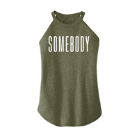 Womens X-Small Military Green Rocker Tank Top