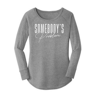 Womens X-Small Grey Long Sleeve Tunic Tee