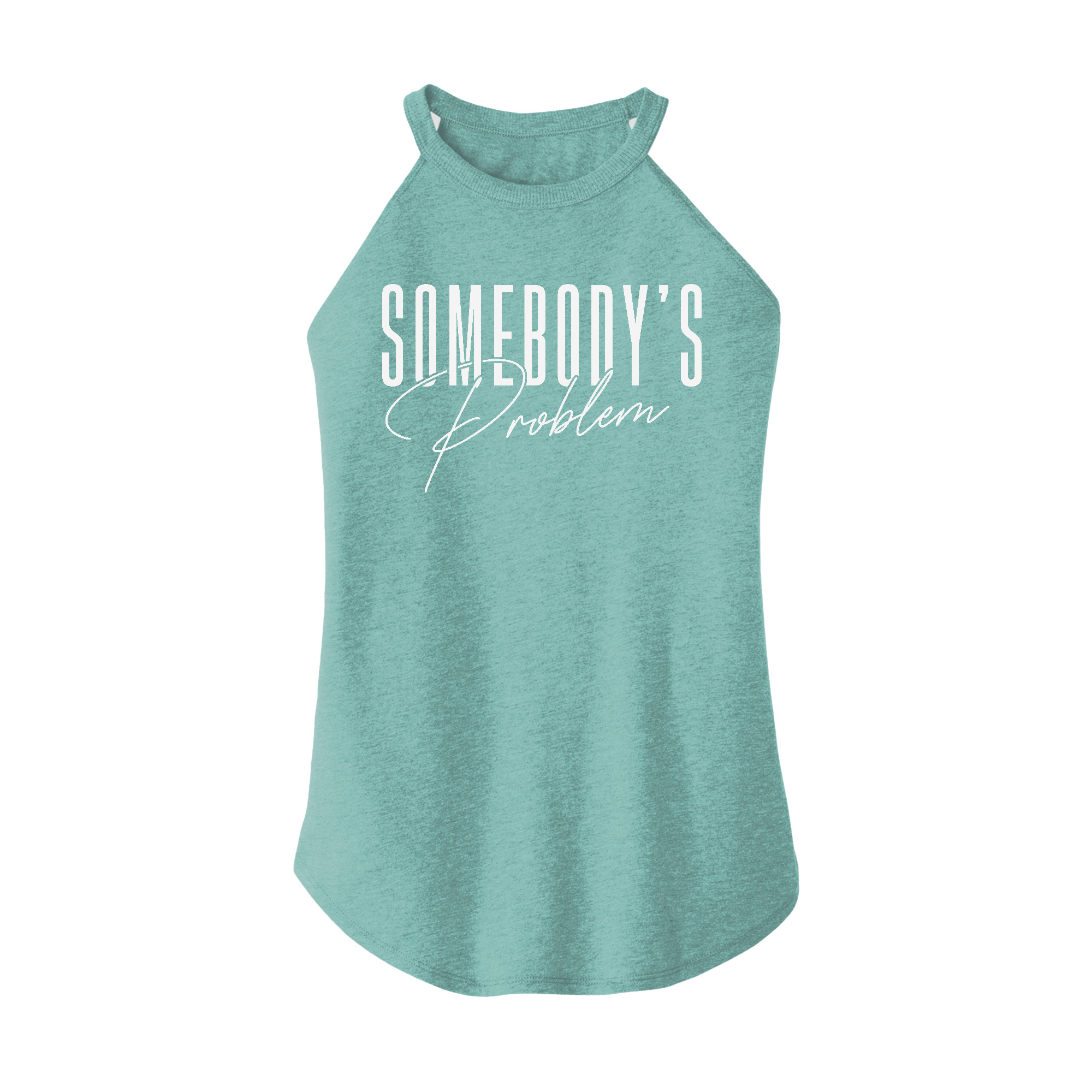 Womens X-Small Teal Rocker Tank Top