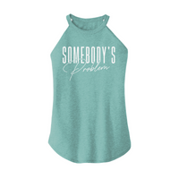 Womens X-Small Teal Rocker Tank Top