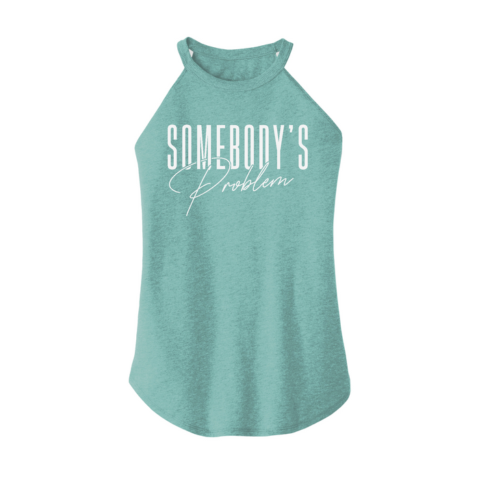 Womens X-Small Teal Rocker Tank Top