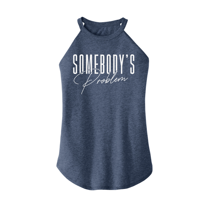 Womens X-Small Navy Heather Rocker Tank Top