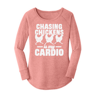 Womens X-Small Light Pink Long Sleeve Tunic Tee