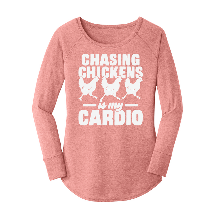 Womens X-Small Light Pink Long Sleeve Tunic Tee