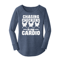 Womens X-Small Navy Heather Long Sleeve Tunic Tee