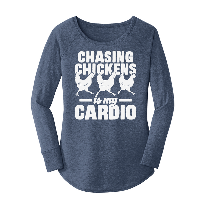 Womens X-Small Navy Heather Long Sleeve Tunic Tee