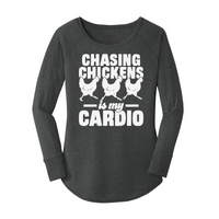 Womens X-Small Dark Heather Gray Long Sleeve Tunic Tee