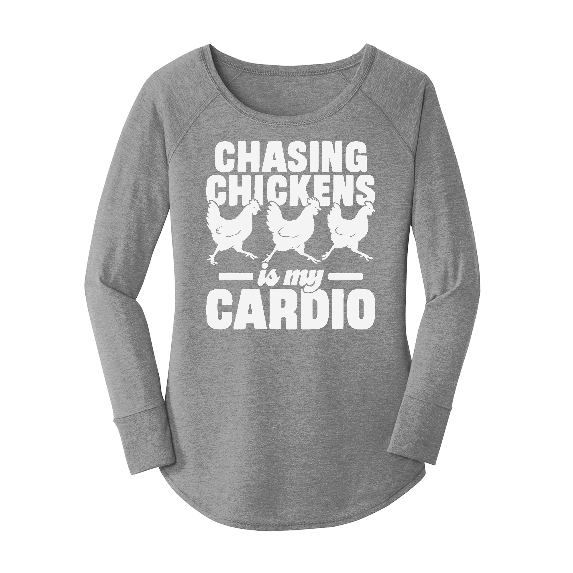 Womens X-Small Grey Long Sleeve Tunic Tee