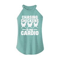 Womens X-Small Teal Rocker Tank Top