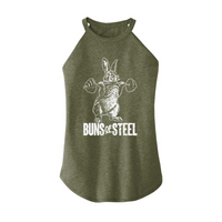 Womens X-Small Military Green Rocker Tank Top