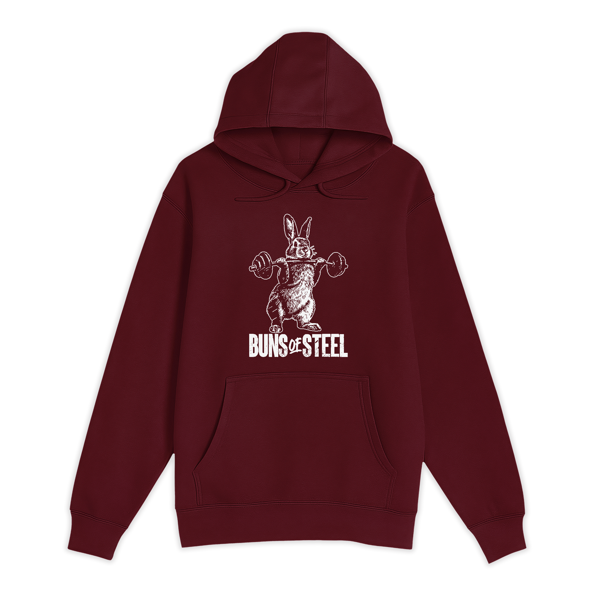 Unisex Small Burgundy Pullover Hooded Sweatshirt