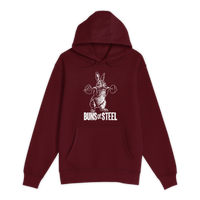 Unisex Small Burgundy Pullover Hooded Sweatshirt