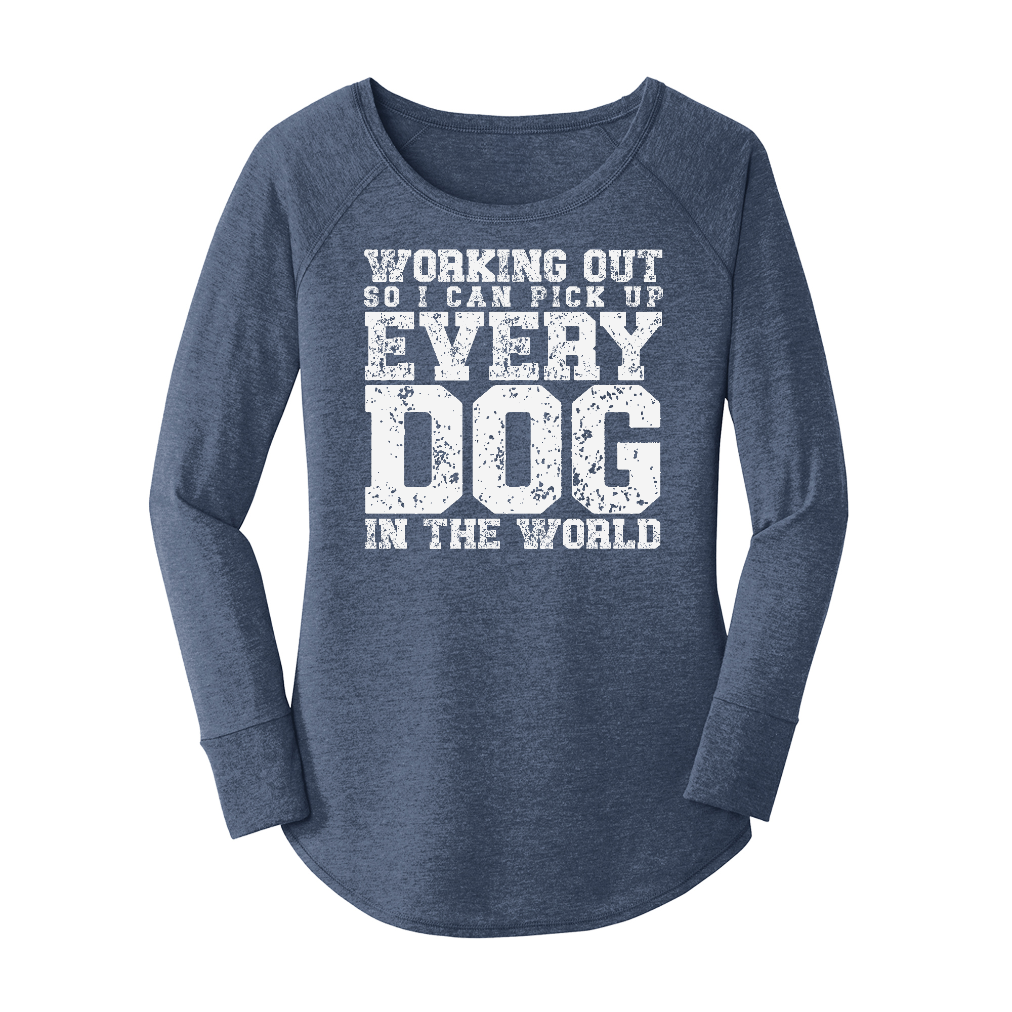 Womens X-Small Navy Heather Long Sleeve Tunic Tee