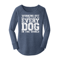 Womens X-Small Navy Heather Long Sleeve Tunic Tee