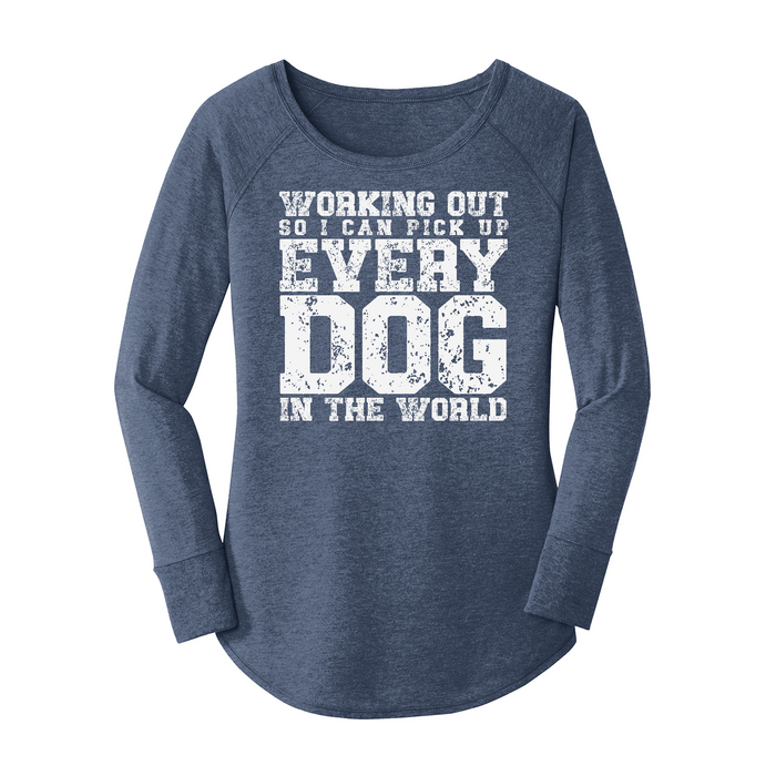 Womens X-Small Navy Heather Long Sleeve Tunic Tee