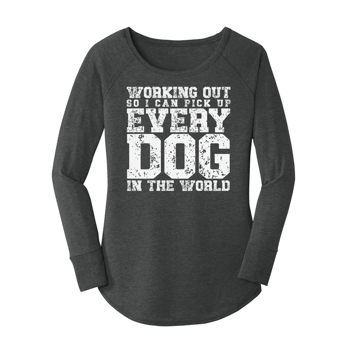 Womens X-Small Dark Heather Gray Long Sleeve Tunic Tee