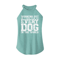 Womens X-Small Teal Rocker Tank Top