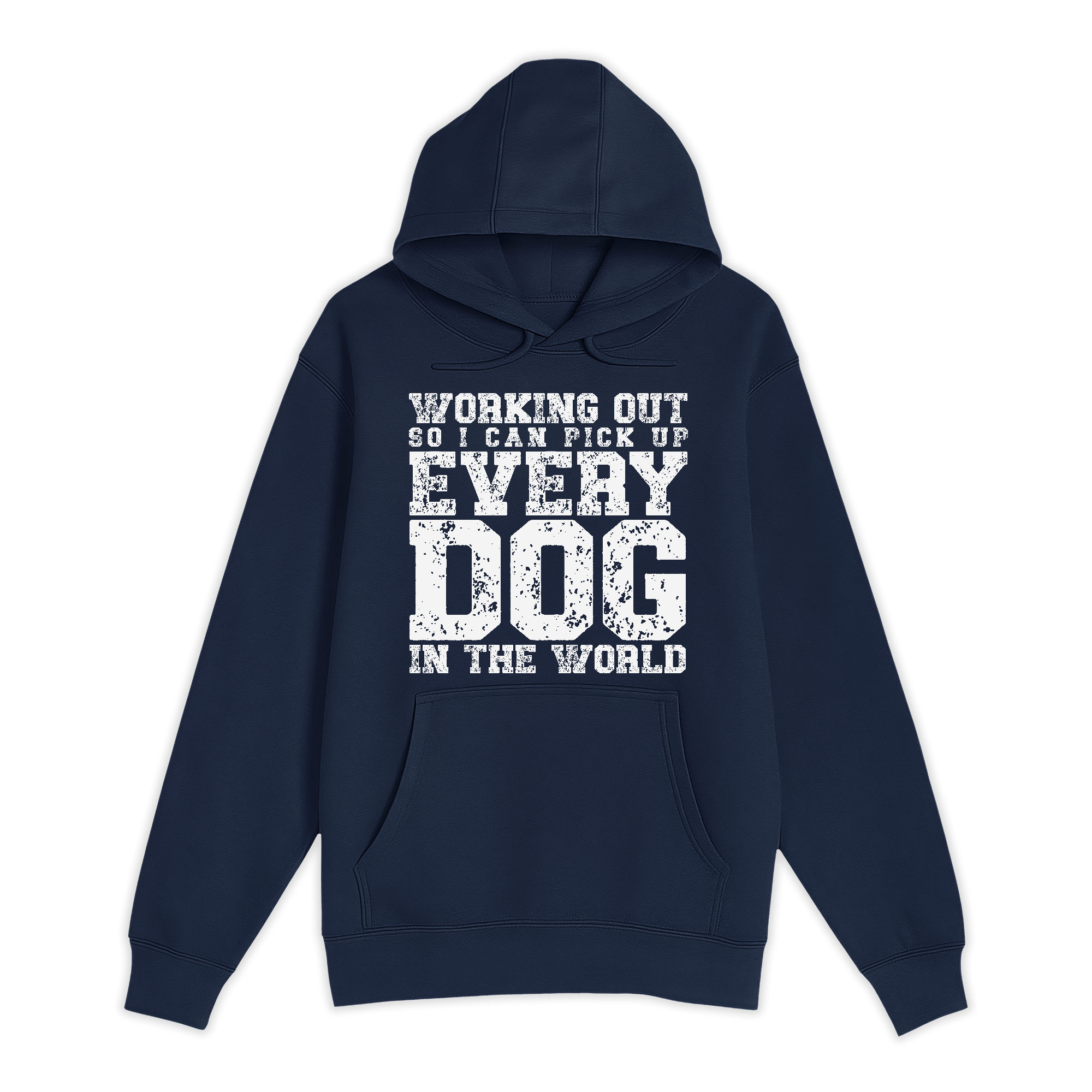 Unisex Small Navy Pullover Hooded Sweatshirt