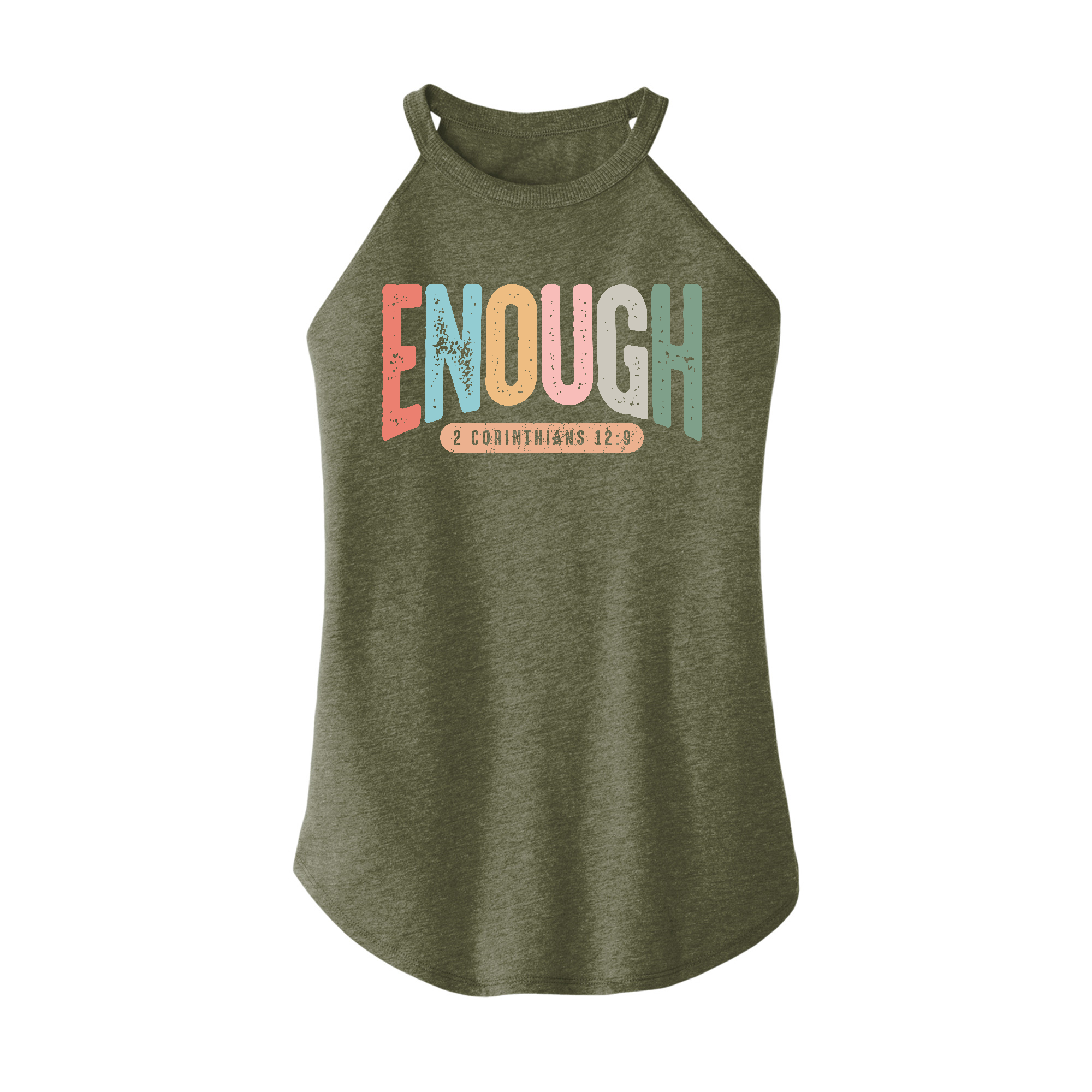 Womens X-Small Military Green Rocker Tank Top