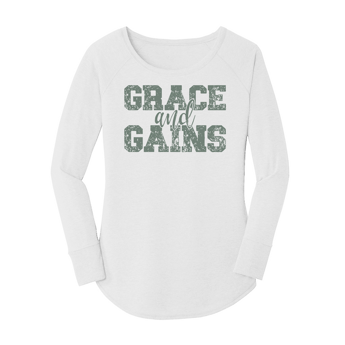 Womens X-Small White Long Sleeve Tunic Tee