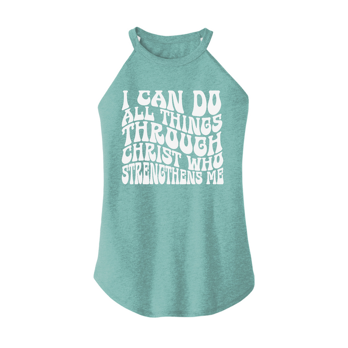 Womens X-Small Teal Rocker Tank Top