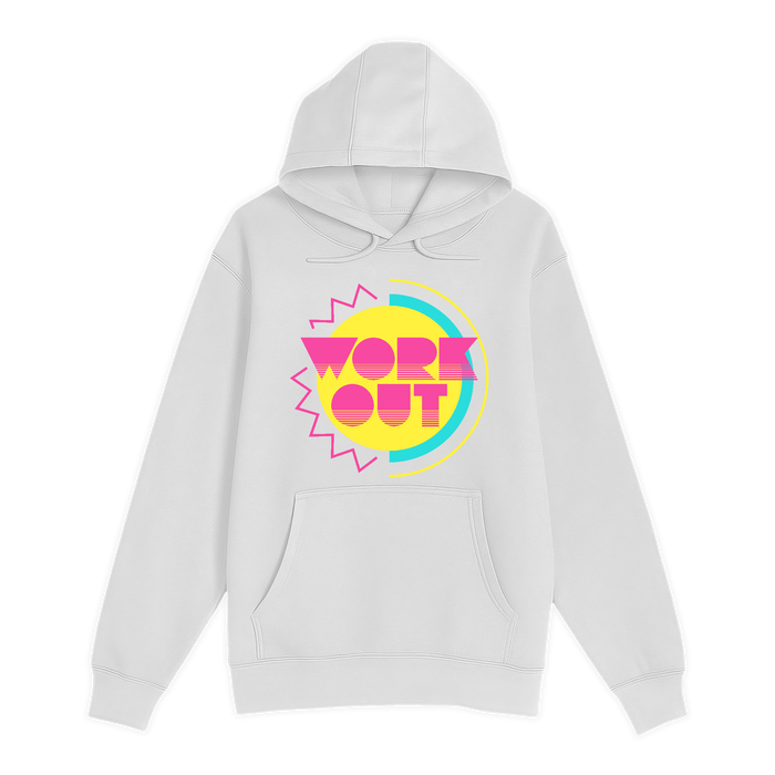 Unisex Small White Pullover Hooded Sweatshirt