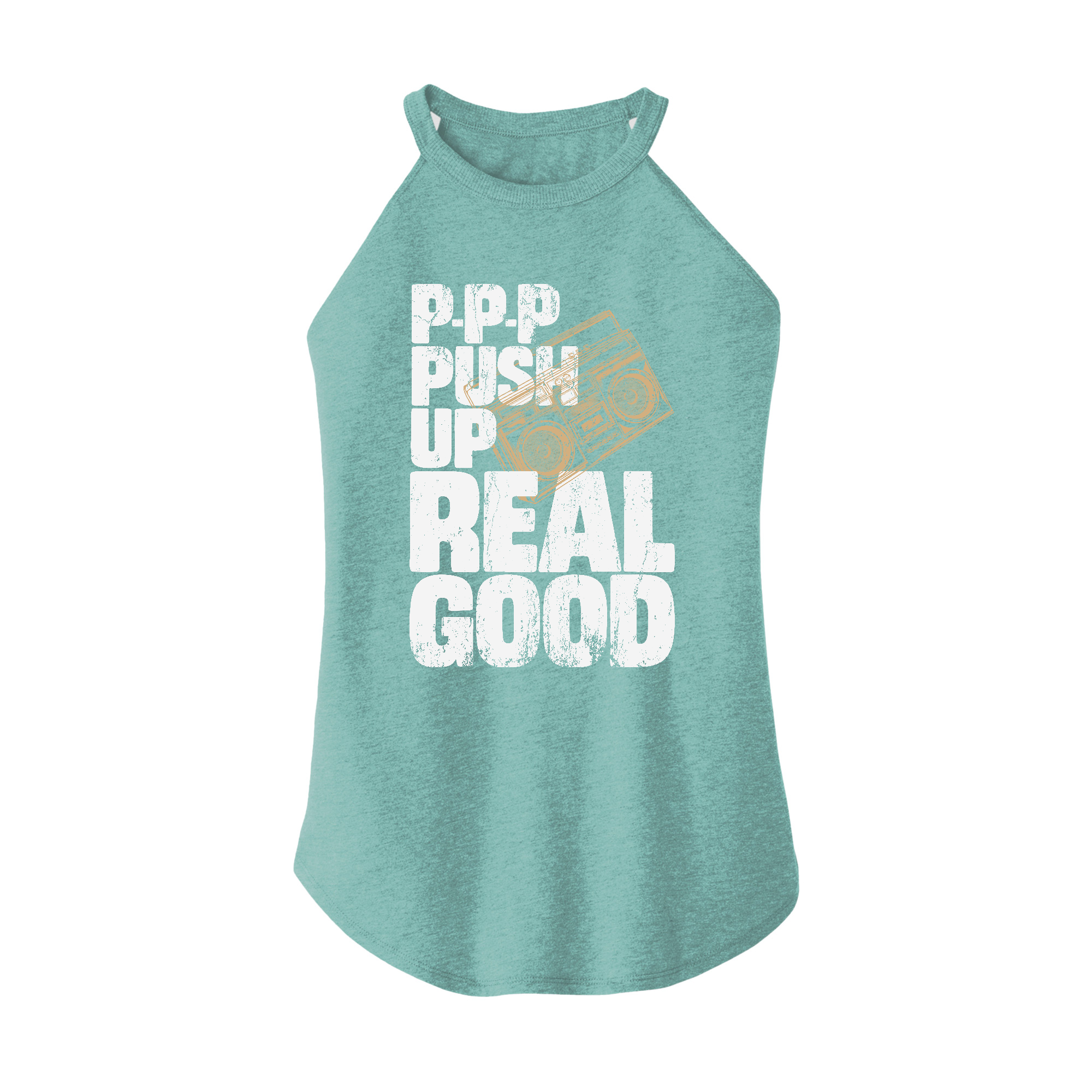 Womens X-Small Teal Rocker Tank Top