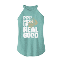 Womens X-Small Teal Rocker Tank Top