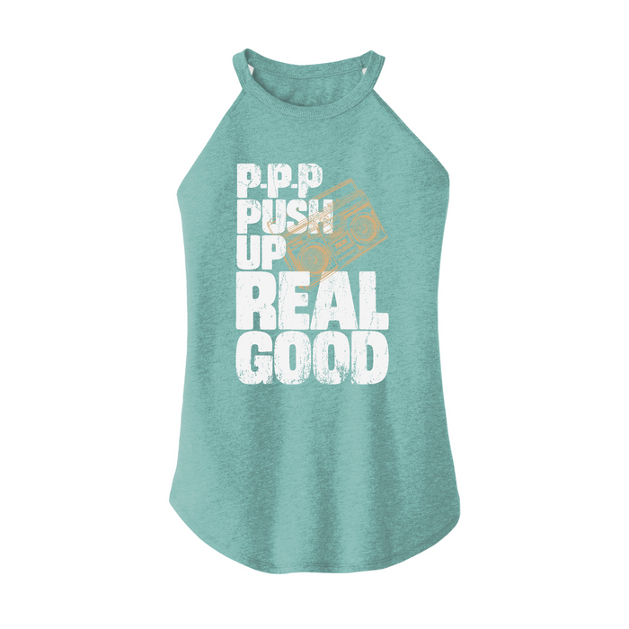Womens X-Small Teal Rocker Tank Top