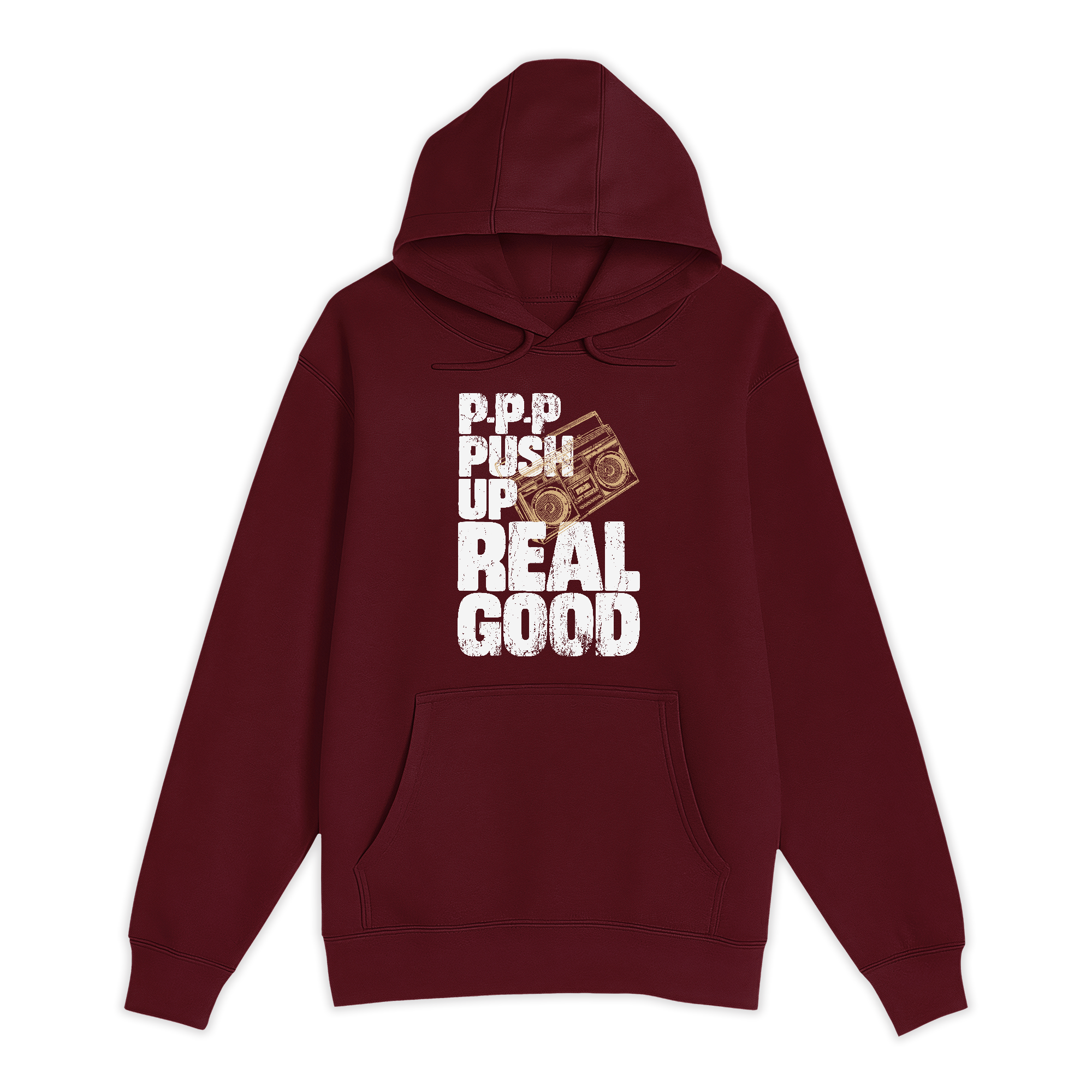 Unisex Small Burgundy Pullover Hooded Sweatshirt