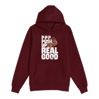 Unisex Small Burgundy Pullover Hooded Sweatshirt