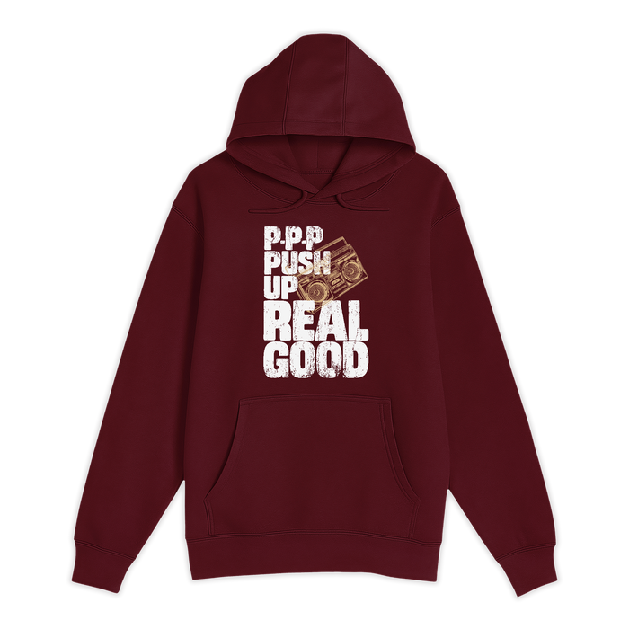 Unisex Small Burgundy Pullover Hooded Sweatshirt