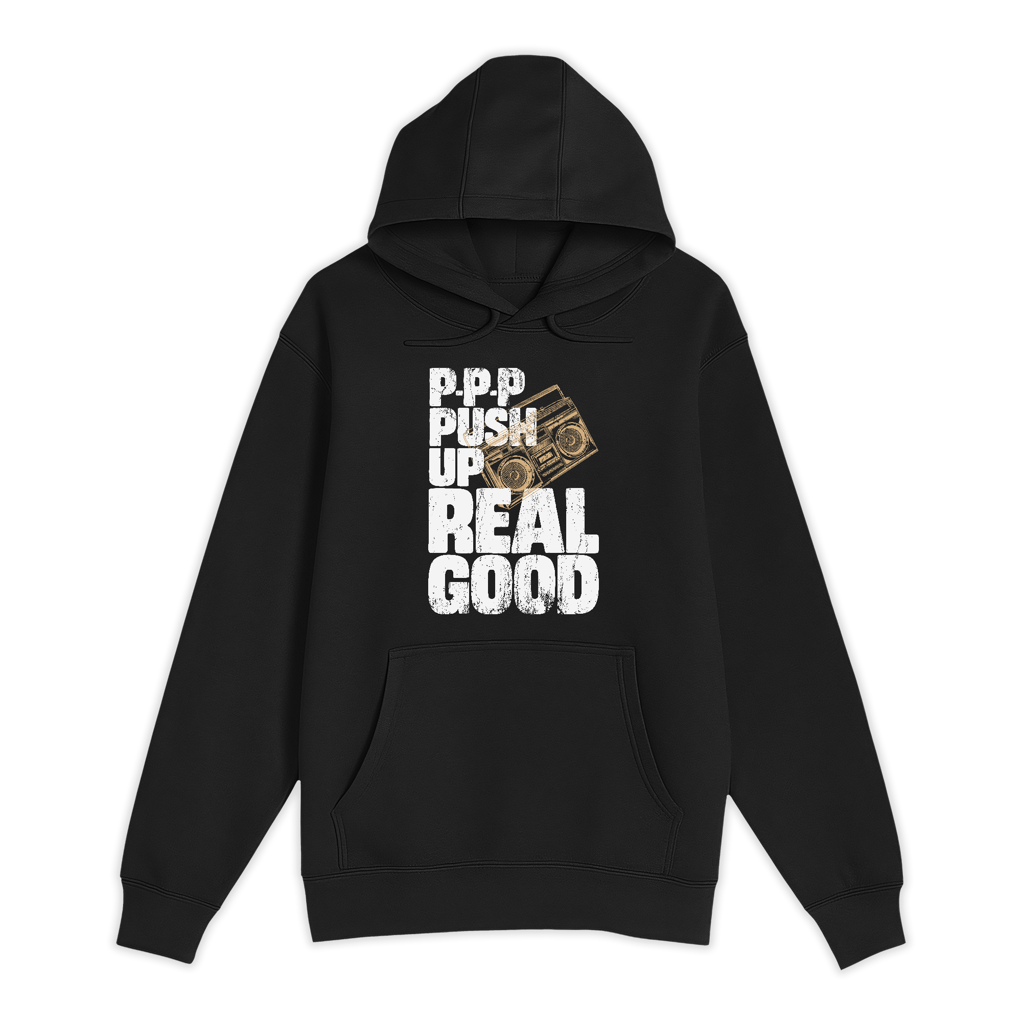 Unisex Small Black Pullover Hooded Sweatshirt
